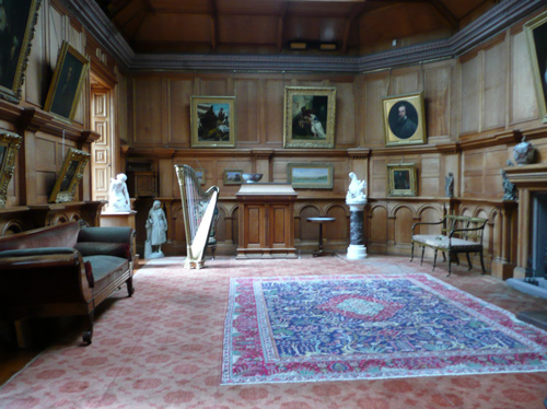 A room with a harp in Hospitalfield House